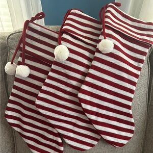 Red and White Striped Christmas Stockings
